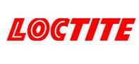 Logo Loctite Rouge : Spécialiste Adhésifs et Étanchéité Logo Loctite rouge en lettres capitales italiques avec des contours blancs stylisés sur fond neutre.